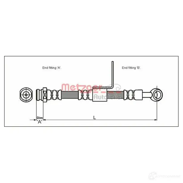 Тормозной шланг METZGER 1004787 4250032562151 I02 MSYD 4110430