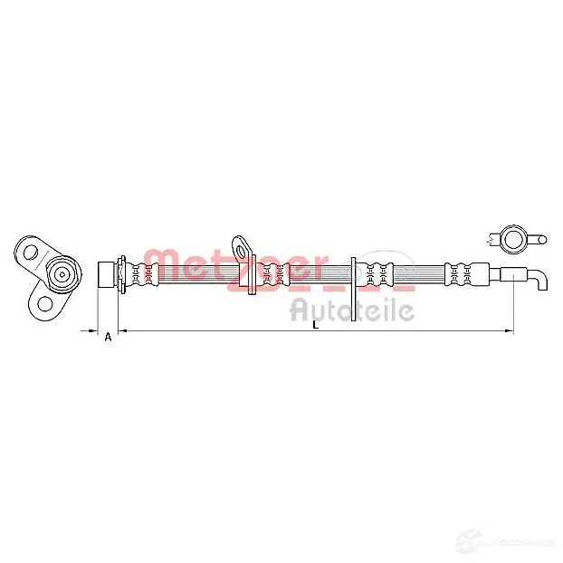 Тормозной шланг METZGER 4110783 1004921 J IH6K 4250032563011