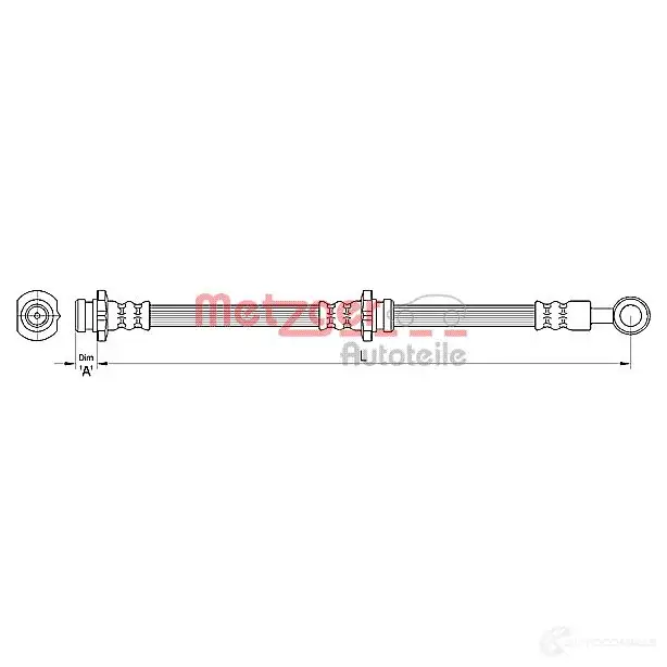 Тормозной шланг METZGER 1004809 7F7S TP 4250032562281 4110461