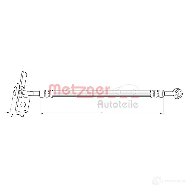 Тормозной шланг METZGER 4250032657987 1005076 4111054 Q2I3J 5B изображение 0