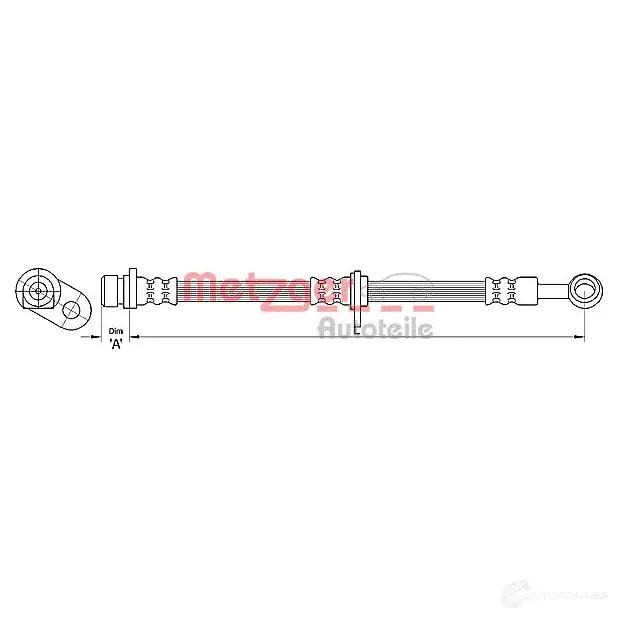 Тормозной шланг METZGER 415M K 4110494 4250032562472 1004834