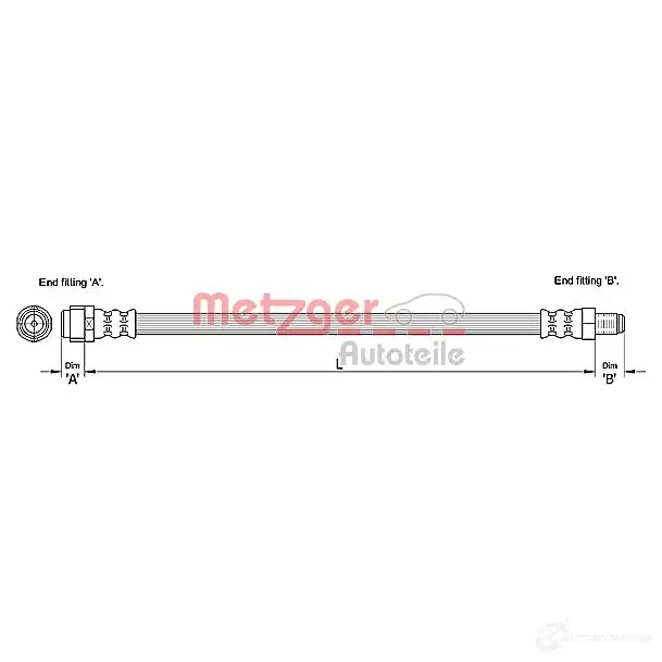 Тормозной шланг METZGER 4250032561505 4110276 1004708 FP ORZ