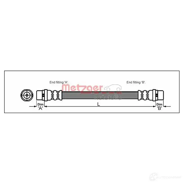Тормозной шланг METZGER 4250032561789 RES23 H 1004741 4110343