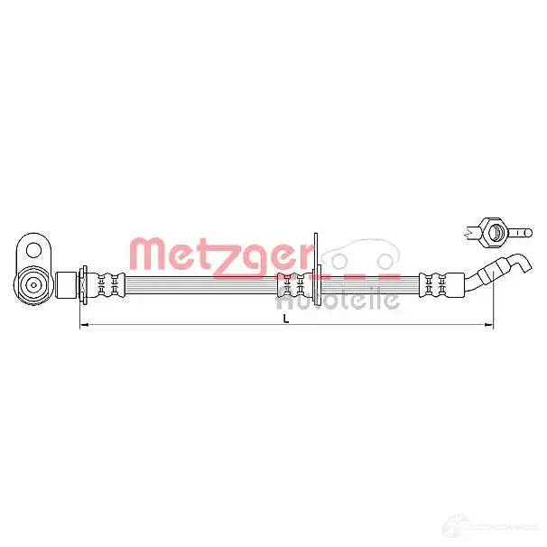 Тормозной шланг METZGER 4110621 M B9AP 1004871 4250032562663 изображение 0