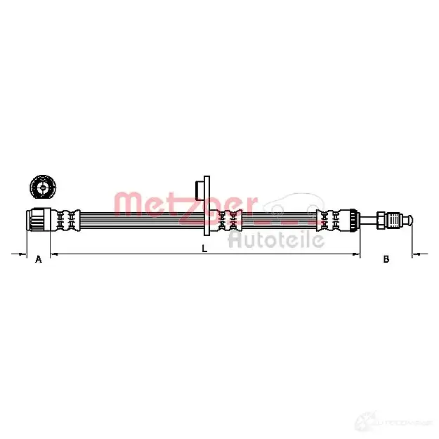 Тормозной шланг METZGER 4250032657772 P BP4E 4110925 1005011 изображение 0