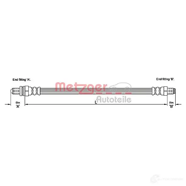 Тормозной шланг METZGER 4110242 1004680 9 5LEPY 4250032561246 изображение 0