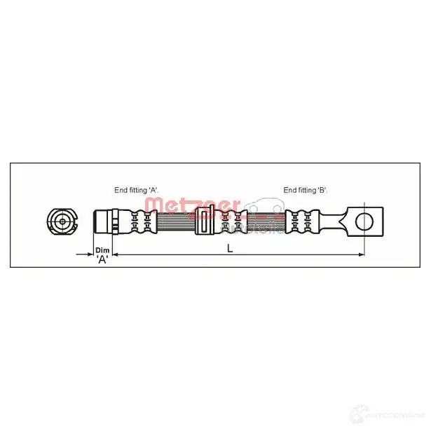 Тормозной шланг METZGER 4250032546441 1005324 4112825 Z 976Q изображение 0