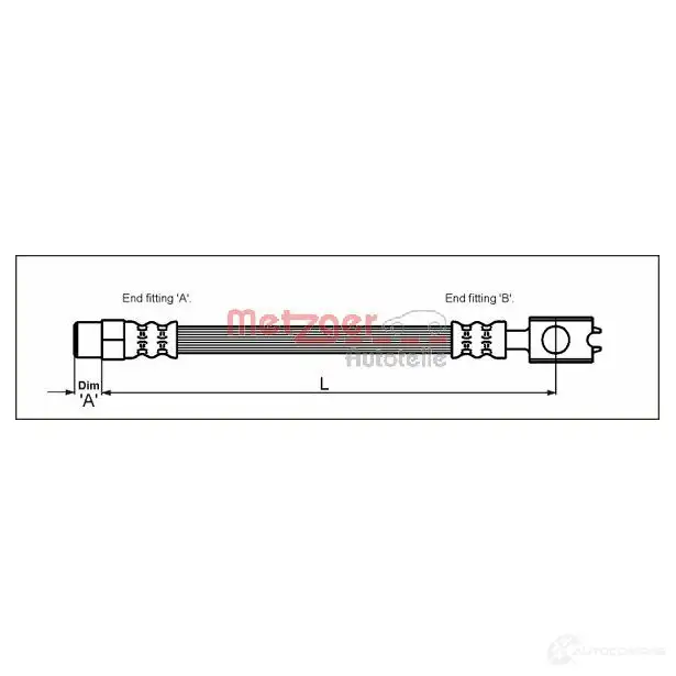 Тормозной шланг METZGER 1005540 4116226 411283 1 9CQWMR изображение 1