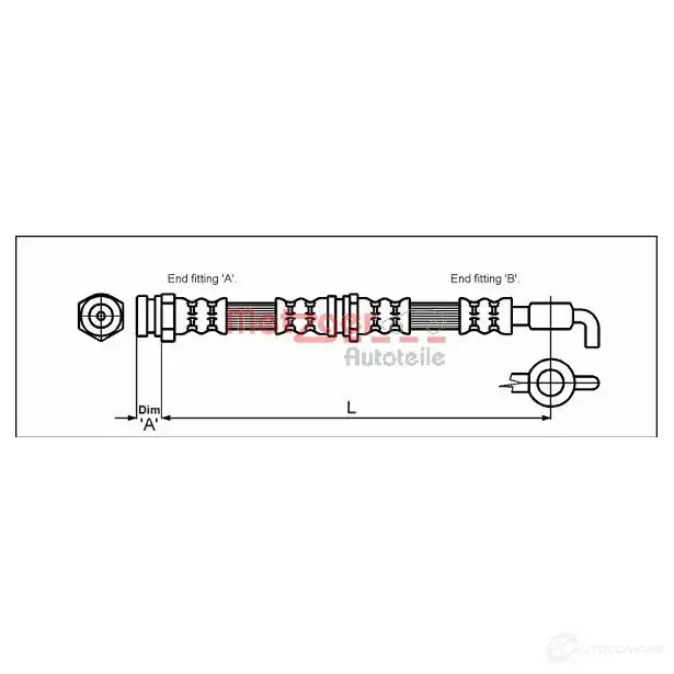 Тормозной шланг METZGER 4114780 SL GLO0N 4250032566456 1005487 изображение 0