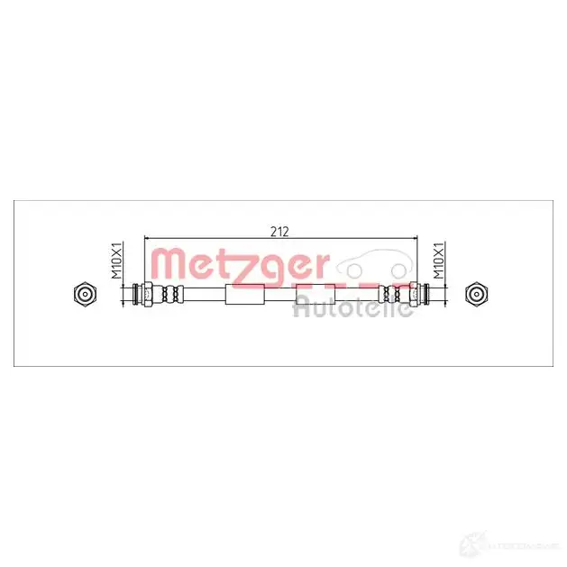 Тормозной шланг METZGER 1437618645 4111807 07 PB5 изображение 0