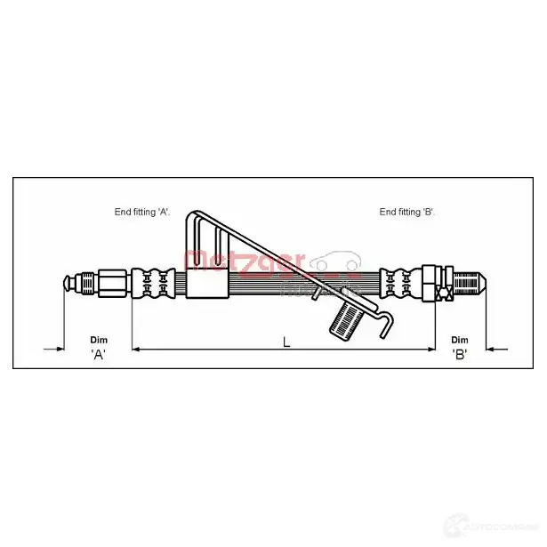 Тормозной шланг METZGER 4112527 4FMZ0T A 4250032604516 1005294