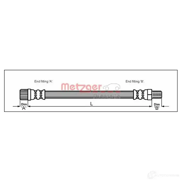 Тормозной шланг METZGER 1005434 4250032565985 I 5AEJ 4114667 изображение 0