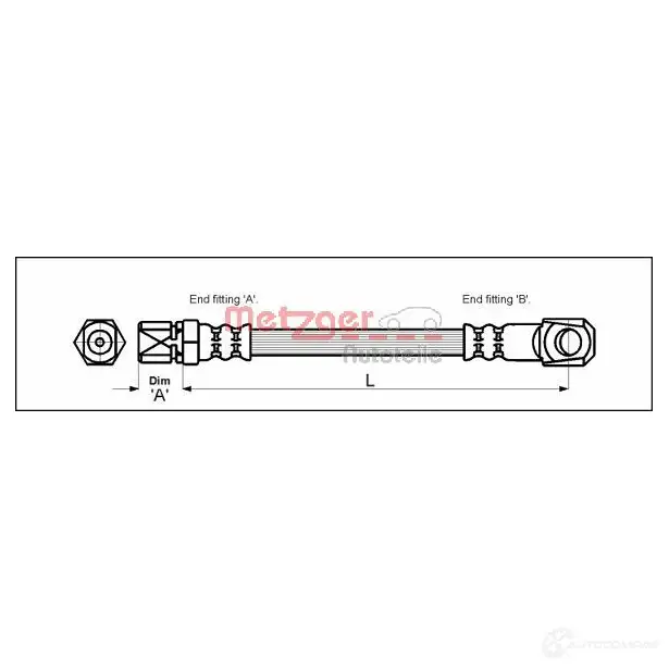 Тормозной шланг METZGER 4250032566883 1005546 4118144 SL88F8 M изображение 0