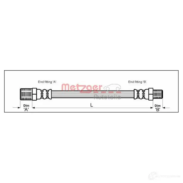 Тормозной шланг METZGER 4250032566593 1005503 4115148 6PM UZQ