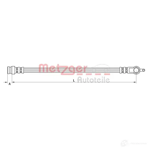 Тормозной шланг METZGER 2GROP B 4062101020758 4111630 1424711043