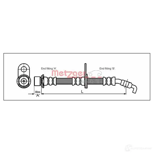 Тормозной шланг METZGER 1005242 2NN C7J 4112200 4250032564445