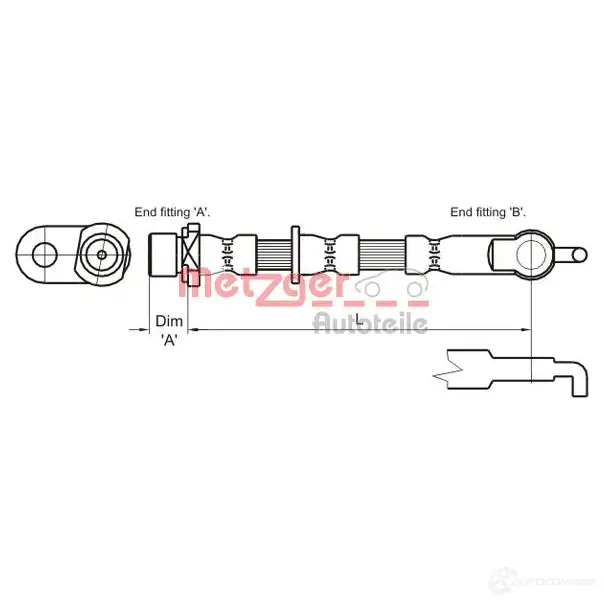 Тормозной шланг METZGER 1004574 4250032560485 N C8MI 4110007