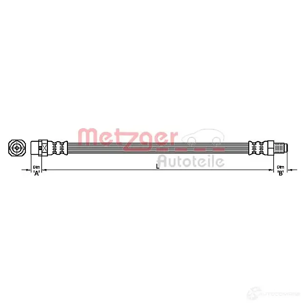 Тормозной шланг METZGER 1005099 N BJR46P 4250032658694 4111097 изображение 0