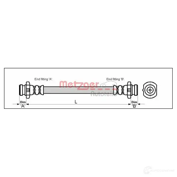 Тормозной шланг METZGER 4111976 BCBK NI 1005203 4250032564117 изображение 0