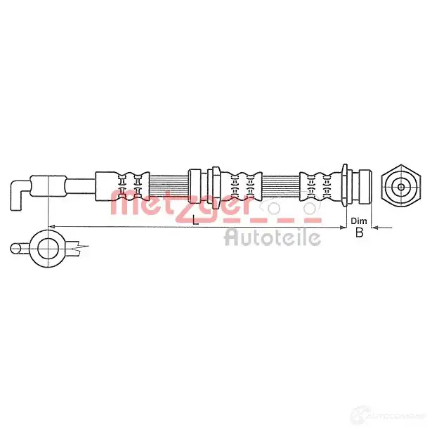 Тормозной шланг METZGER 4114062 1005399 FZWO VSQ 4250032604677