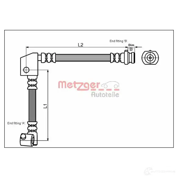 Тормозной шланг METZGER 1005461 4250032566210 4114737 85RBB0 Z