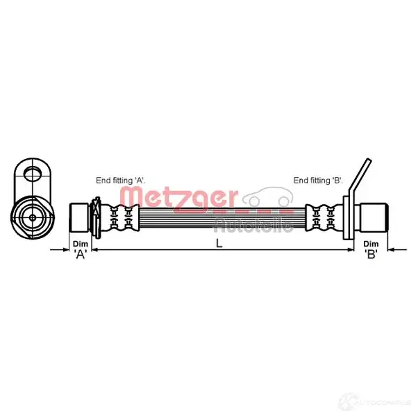 Тормозной шланг METZGER 4250032560515 4110012 1004577 8 KOABP изображение 0