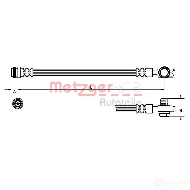 Тормозной шланг METZGER 4110246 J8HJ HME 1004684 4250032658670