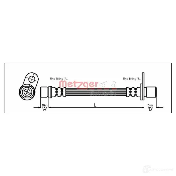 Тормозной шланг METZGER 4250032564414 4112183 1005239 5A RKZ