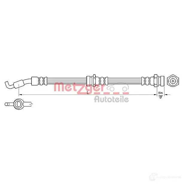 Тормозной шланг METZGER 4110305 1004720 4250032561611 P K3OE