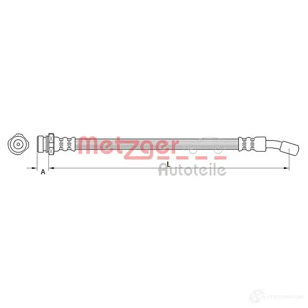 Тормозной шланг METZGER 4111033 4250032609818 PX6Y 9DW 1005066