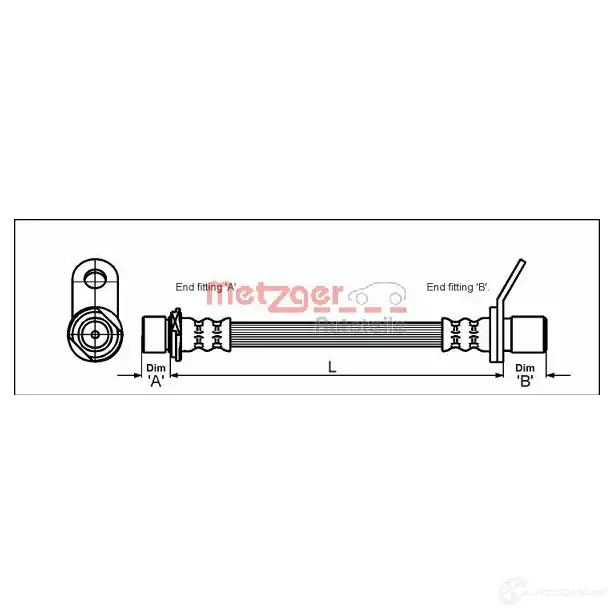 Тормозной шланг METZGER 1005234 3WGSF W 4250032564384 4112171
