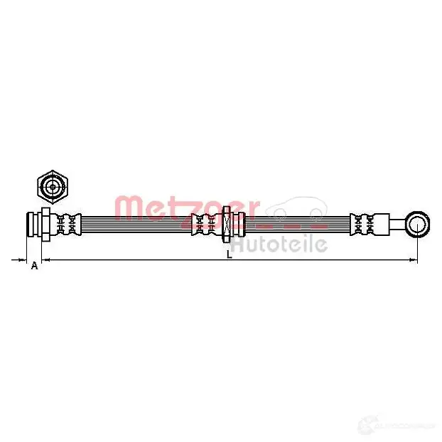 Тормозной шланг METZGER 4110629 759 AJ 4250032657628 1004872 изображение 0