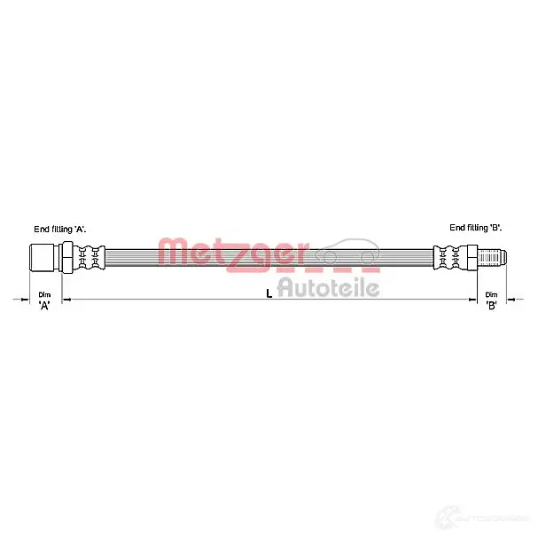 Тормозной шланг METZGER 4250032563639 4111112 1005108 W6C14 J
