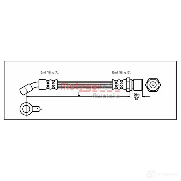 Тормозной шланг METZGER 7 ESF4 1004867 4110608 4250032562649