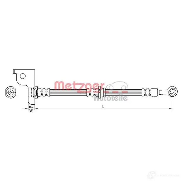 Тормозной шланг METZGER PV5 RR3 1004639 4250032560898 4110139 изображение 0