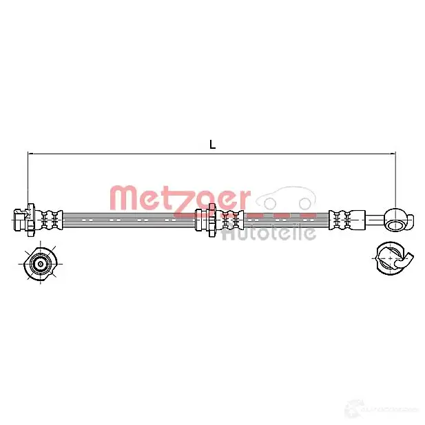 Тормозной шланг METZGER 1004631 AQ LAG8 4110129 4250032560836