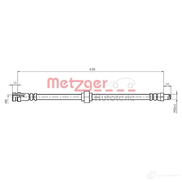 Тормозной шланг METZGER 1005430 2Q IBR 4250032565947 4114661 изображение 0