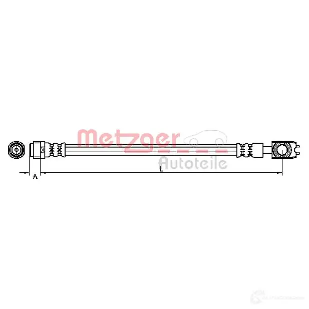 Тормозной шланг METZGER 7BZWP ZL 4250032657550 4110256 1004692 изображение 0