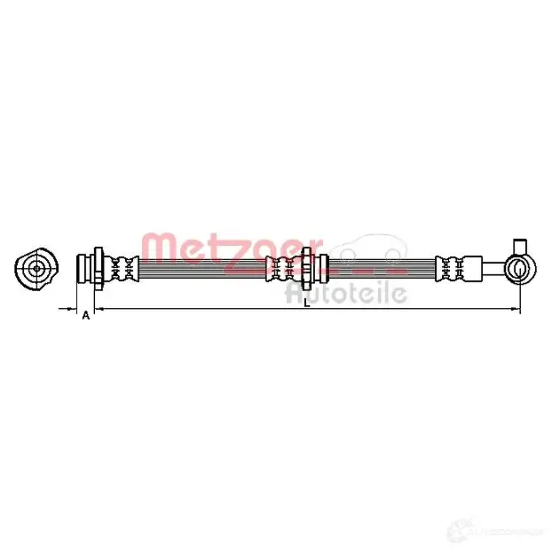 Тормозной шланг METZGER 4110868 O Y5VU37 1004972 4250032658618