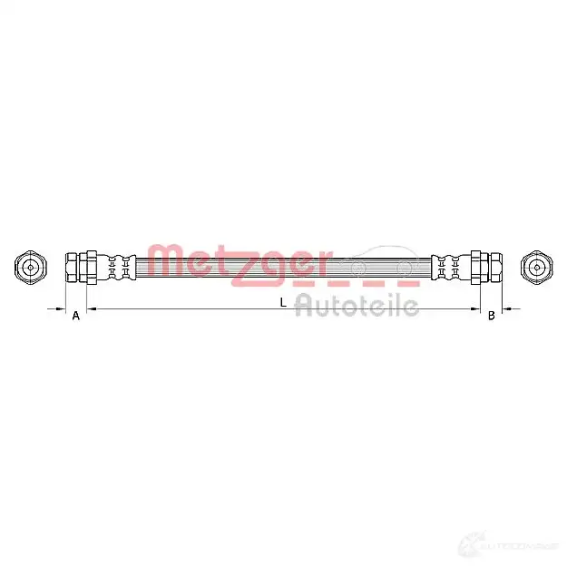 Тормозной шланг METZGER V1HM LBQ 4110884 4250032563318 1004987