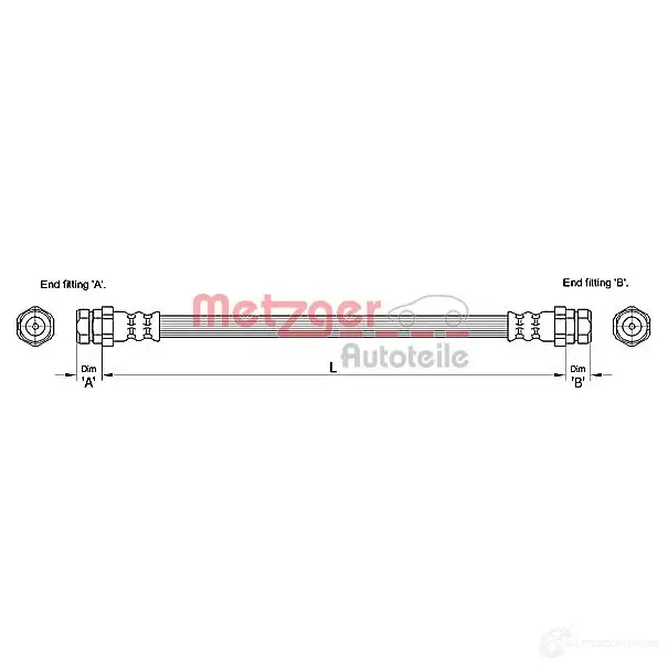 Тормозной шланг METZGER 4250032561277 1004683 ARQVXD P 4110245