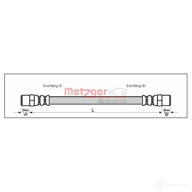 Тормозной шланг METZGER 4250032565534 MMH I1I 4113671 1005383 изображение 0