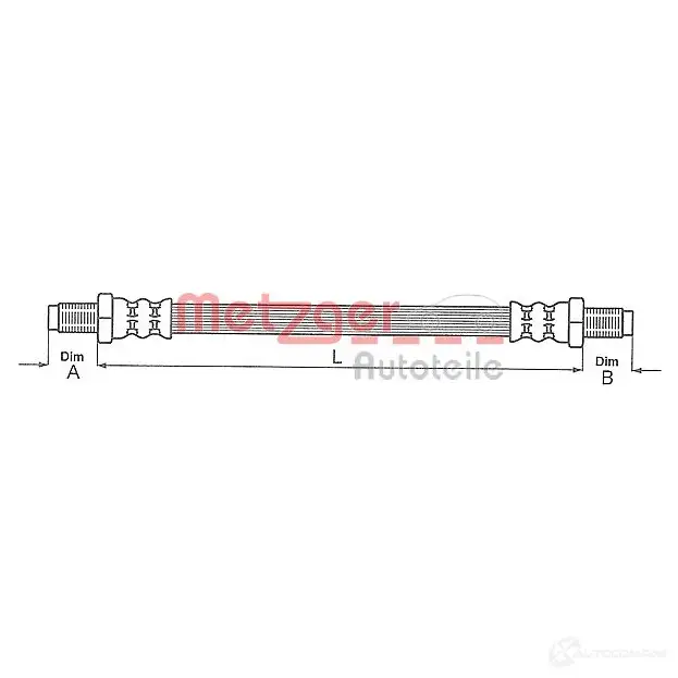Тормозной шланг METZGER 4113255 4250032565237 8HBL V 1005340