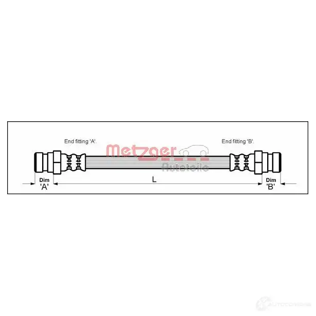 Тормозной шланг METZGER 4250032566401 4114773 1005482 FDQ32A B изображение 0