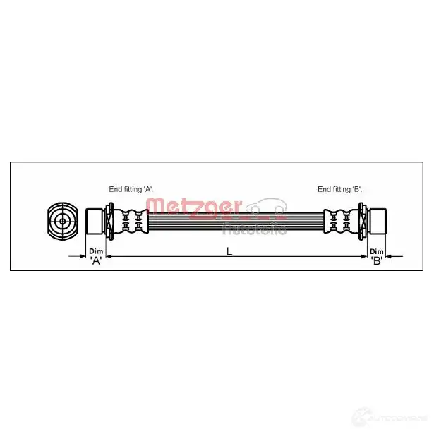 Тормозной шланг METZGER TS KJS 1005170 4111426 4250032563905