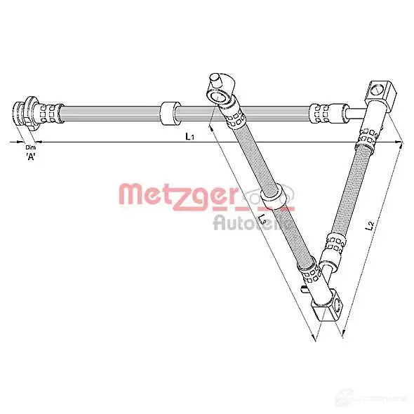 Тормозной шланг METZGER 4250032562076 4110394 1004776 KXK HPG