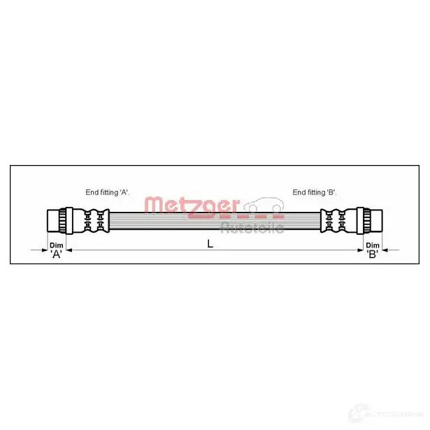 Тормозной шланг METZGER 4250032563813 4111164 1005132 45 GP5J изображение 0