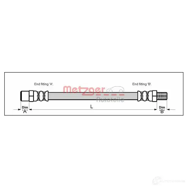 Тормозной шланг METZGER 262MX NG 4113251 4250032565206 1005337 изображение 0
