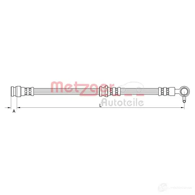 Тормозной шланг METZGER 4062101020789 4111633 1424711046 LM9P0 A8