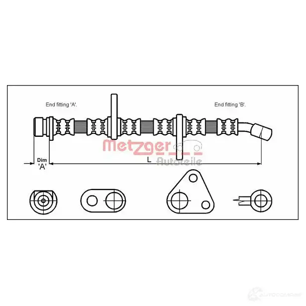 Тормозной шланг METZGER CHW4 8P6 1005370 4250032604622 4113501